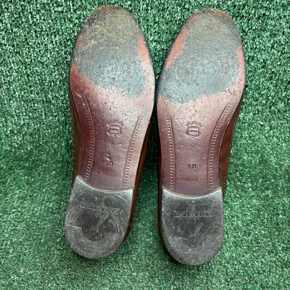 Giorgio Brutini Le Glove Woven Tassel Kiltie Loafers Classic Brown Mens Size 9 D